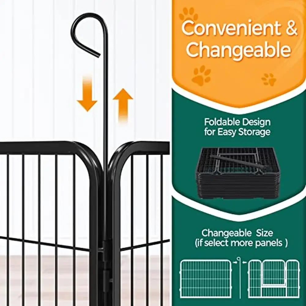 Outdoor Pet Exercise Playpen Fence 16 Panels Large/Medium/Small Animals Foldable Heavy Duty Puppy Pen Safety Enclosure Yard
