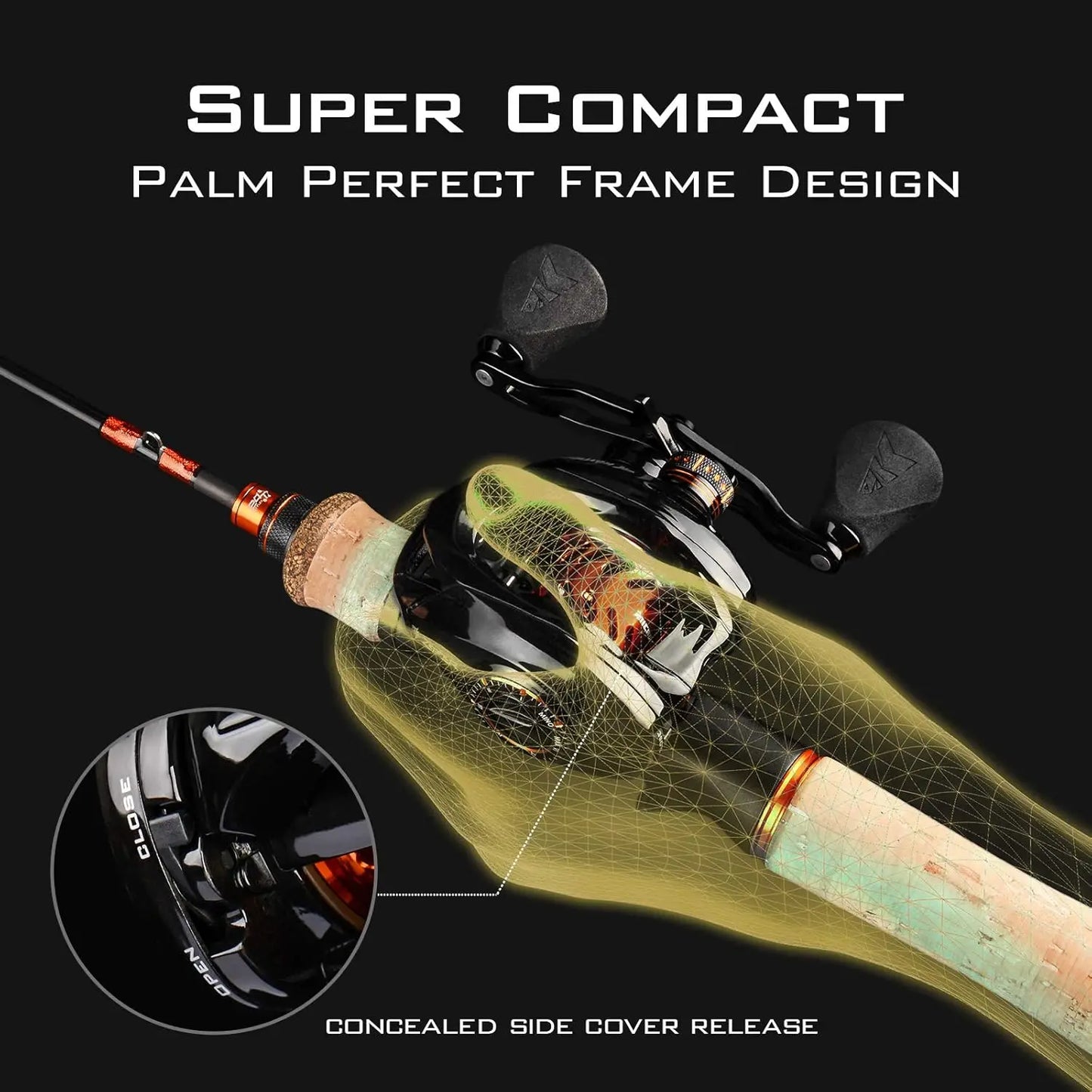 Bait Finesse Bait casting Reel, Carbon Fiber Fishing Reel - Drag Clicker Version, 7.2:1 Gear Ratio Fishing Reel