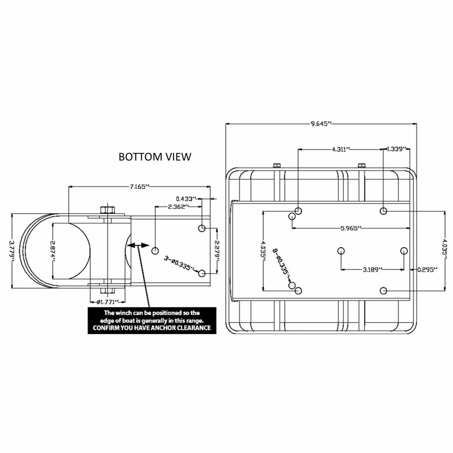 45LBS 12V Anchor Winch W/Electric Remote Wireless Control