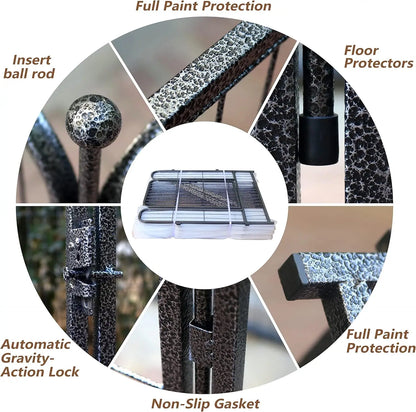 Dog Playpen,32/40/45 Inch Height in Heavy Duty, Folding Indoor Outdoor Anti-Rust Dog Exercise Fence