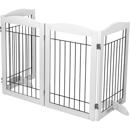 96-inch Extra Wide 30-inches Tall Dog Gate with Door Walk Through