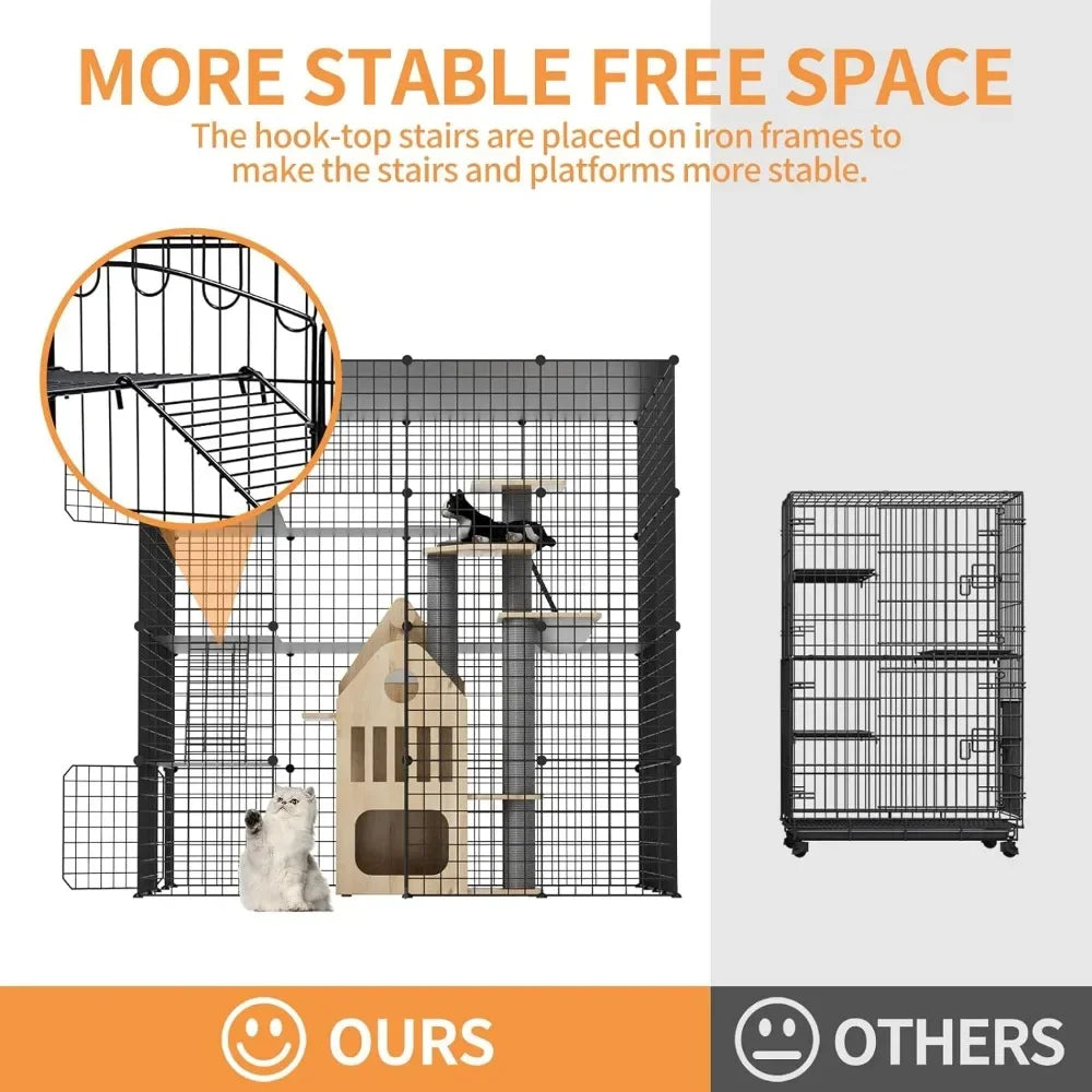 Large Cage for Cats  55L X 55W X 55H Inch