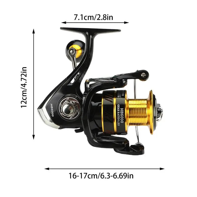 5:2:1 Ratio Spinning Fishing Reel 2000-7000 Series