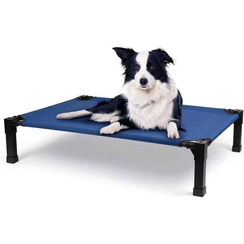 Cooling Elevated Dog Bed, Raised Dog Bed with Washable Breathable Mesh and Metal Frame, Portable Dog Cot Bed
