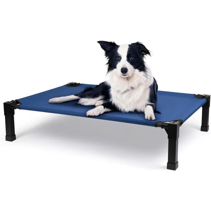 Cooling Elevated Dog Bed, Raised Dog Bed with Washable Breathable Mesh and Metal Frame, Portable Dog Cot Bed