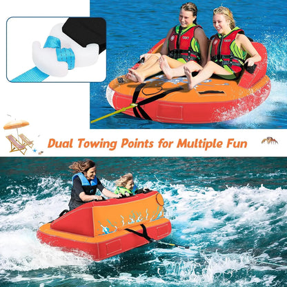 Inflatable Towable Tubes for Boating, 1-2/1-3 Riders Water Sports