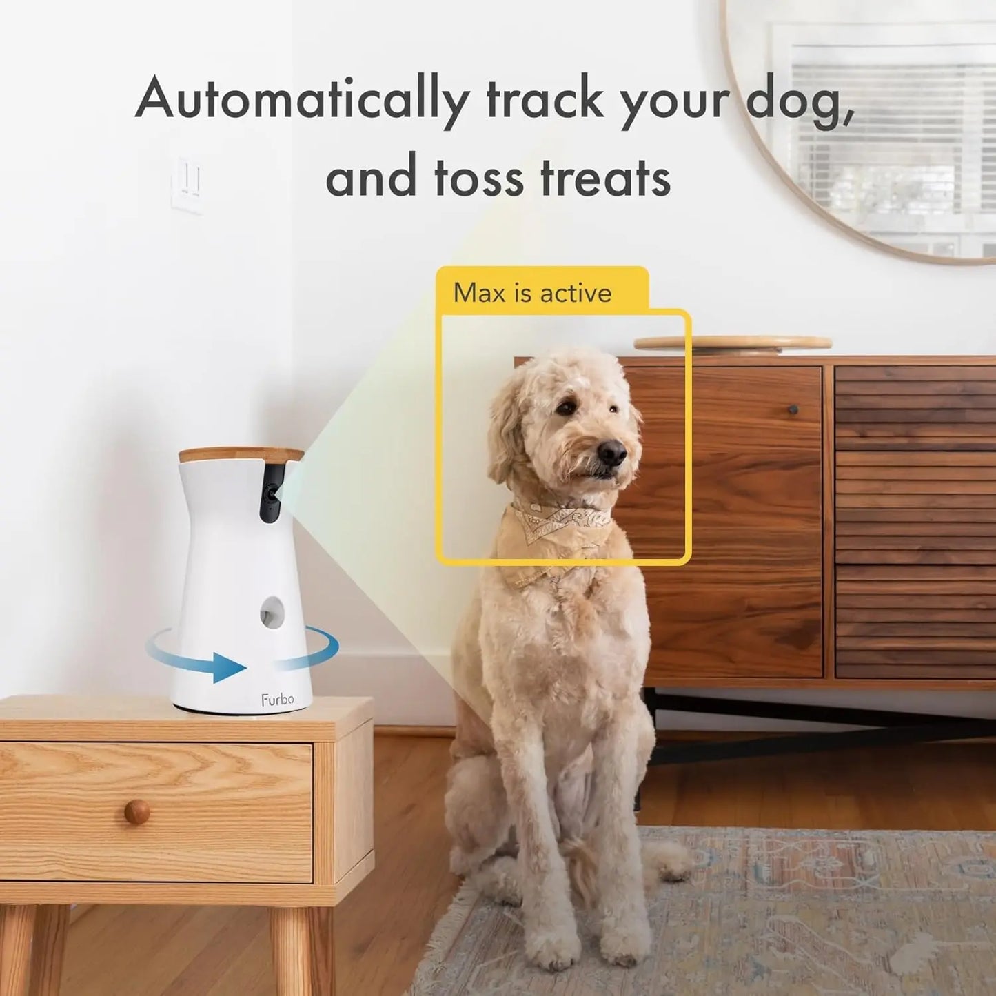 360° Dog Camera: Home Security Camera with Barking Alerts with Phone App