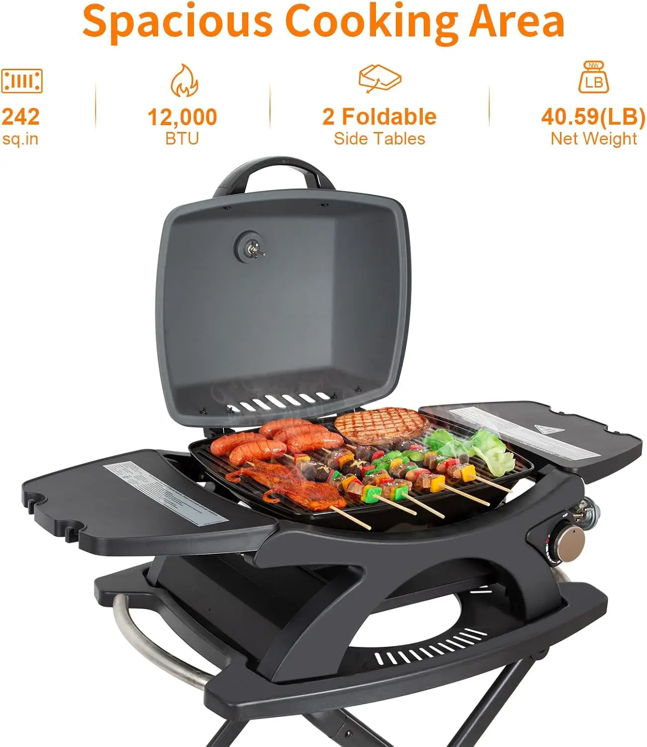 Portable Stand-Up Propane Gas Grill