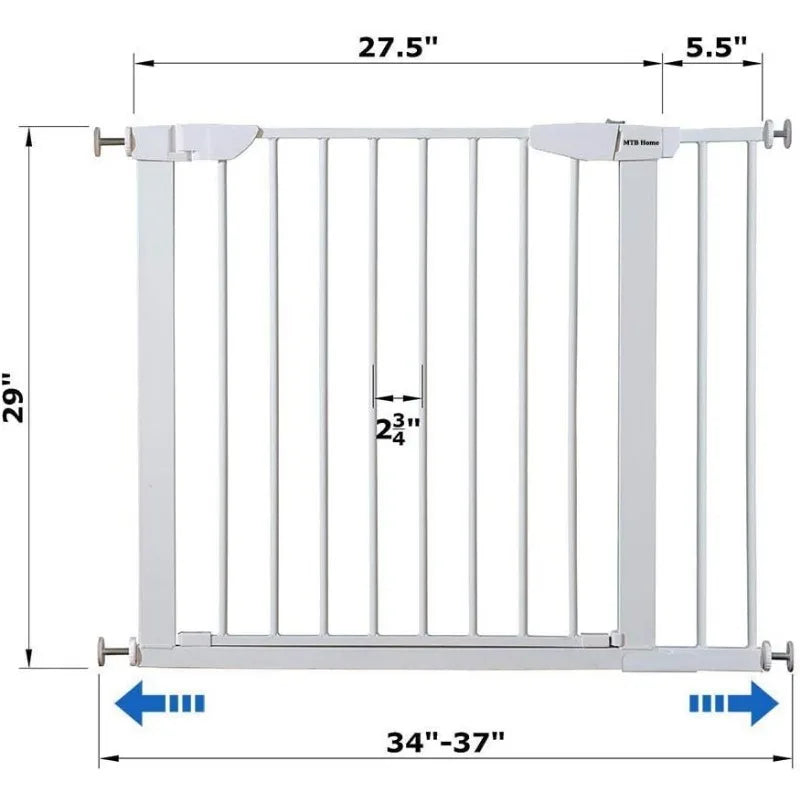 Walk Thru Pet Gate, Extendable Wide, Includes Extension Kit, Pack Pressure Mount Kit,