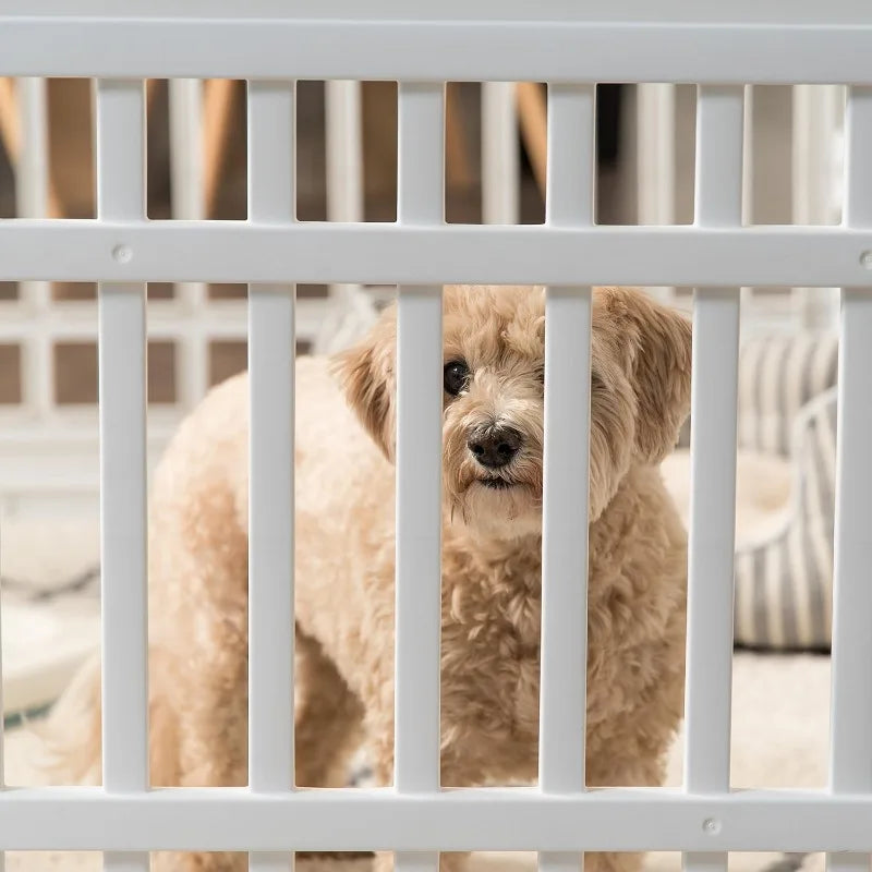 4-Panel 24"  Puppy Playpen, Indoor/Outdoor Dog Pen, 35 x 35 x 24, Foldable, Easy Storing, Black