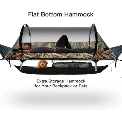 Hammock Tent with Mosquito Net Waterproof Rainfly Storage Room for 1 Person Backpacking Hiking Camping Lightweight