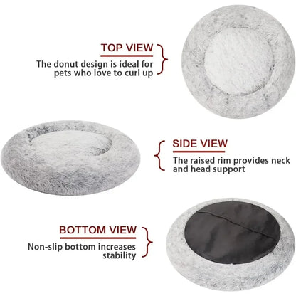 Washable pet bed non slip bottom round fluffy dog bed for extra large dog Free shipping