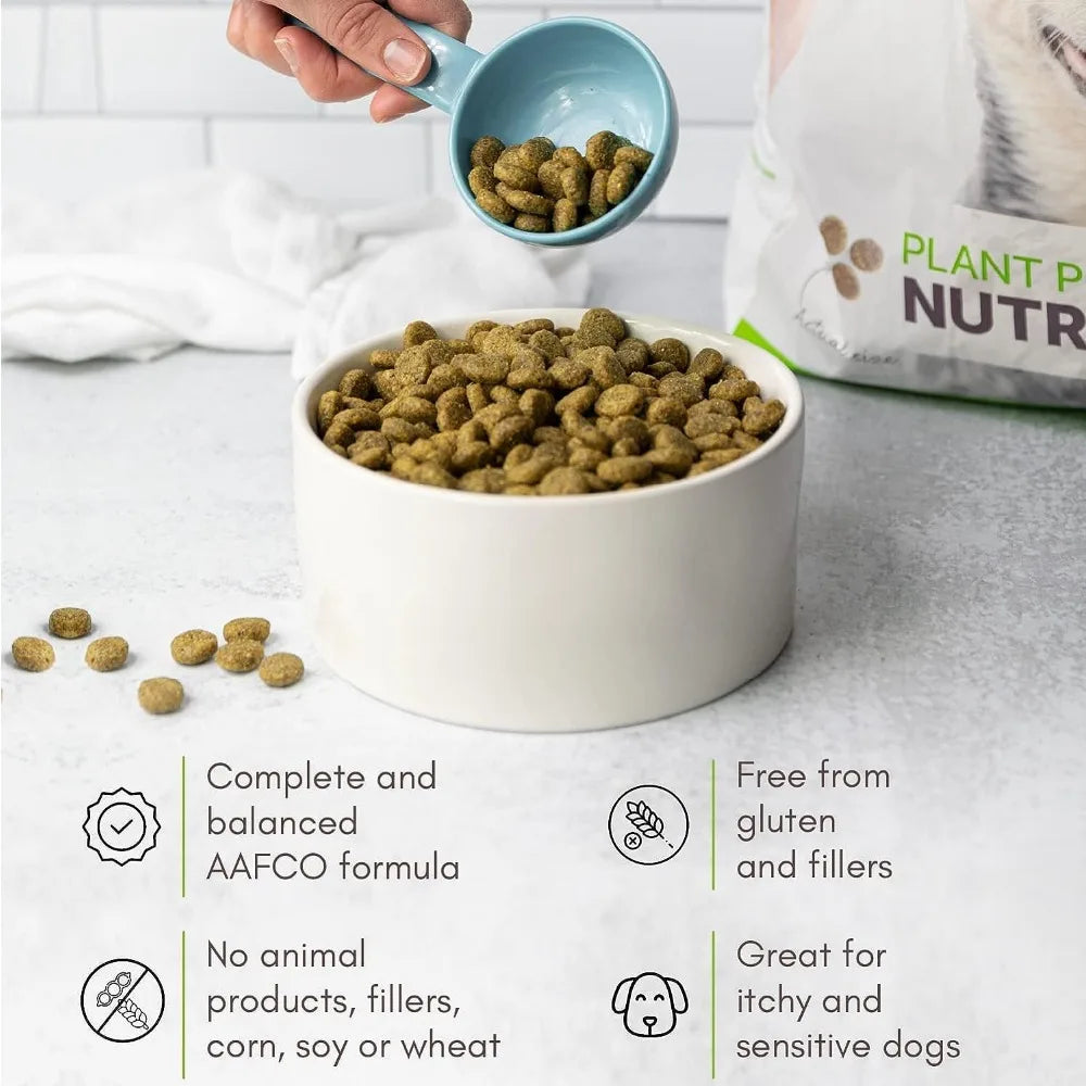 Vegan Kibble Dry Dog Food (24 LB) | Plant Based Protein with Added Taurine for Sensitive Stomach and Skin