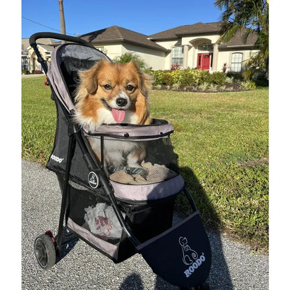 Pet Stroller for Small Dogs and Cats, Lightweight Foldable Jogger Travel System(Grey)