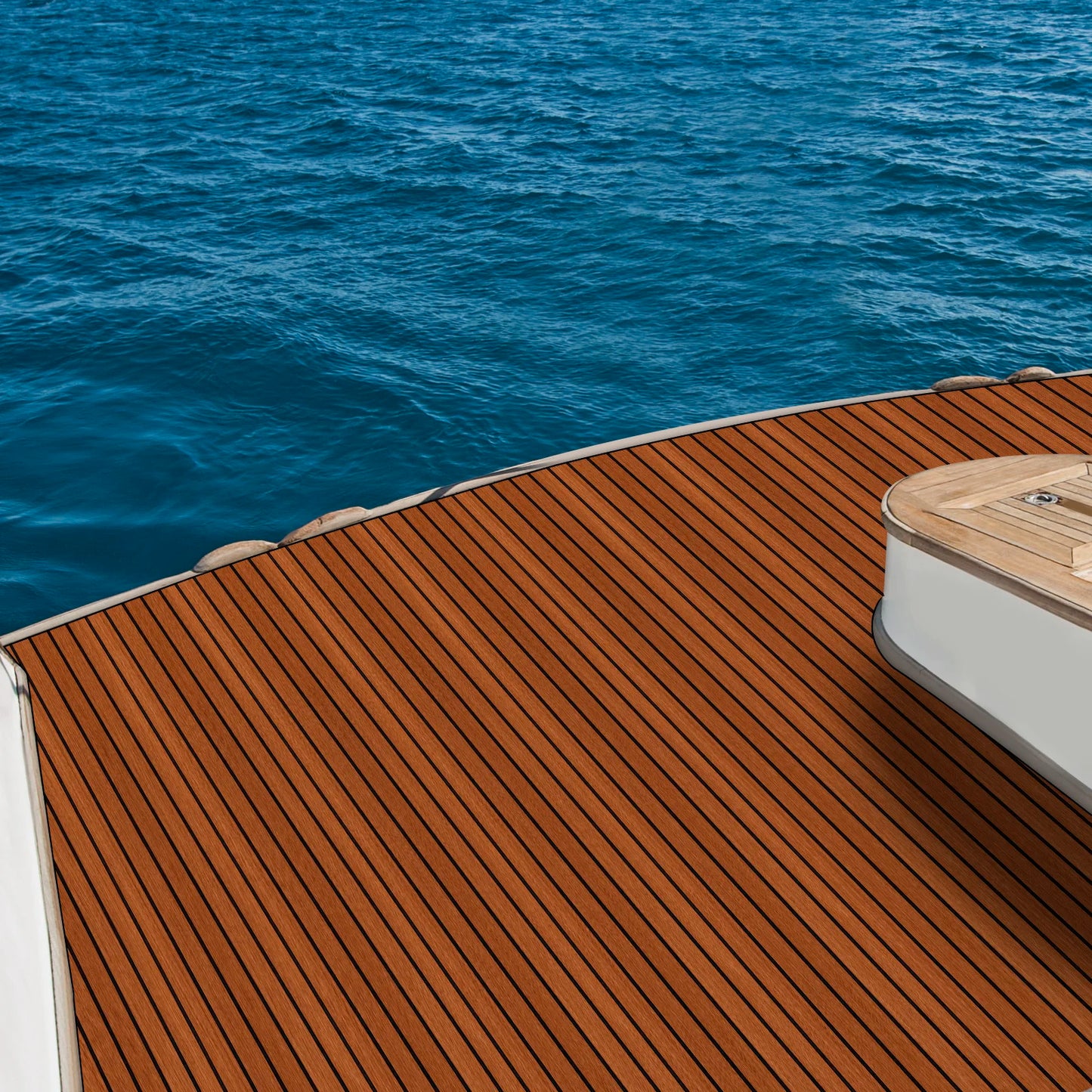 95x24in Boat Flooring EVA Foam Decking Sheet Faux Teak Marine Mat