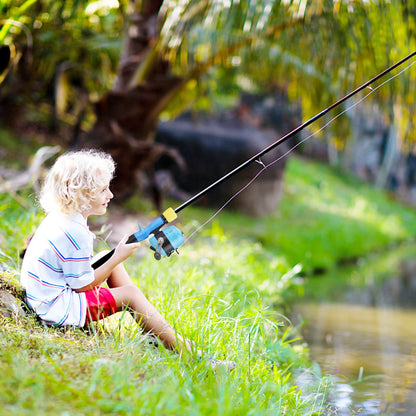 Kids Fishing Rod and Reel Combo with Hooks Lures and Tackle Box