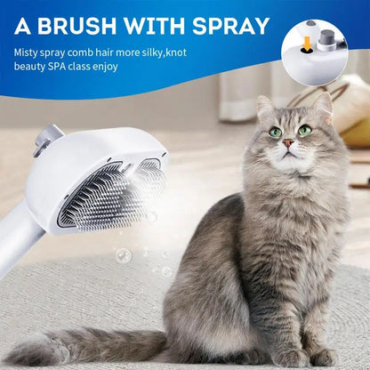 For Indoor Cats Pet Hair Removal Comb With Water Spray Cat Brush For Shedding Avoid Static Electricity