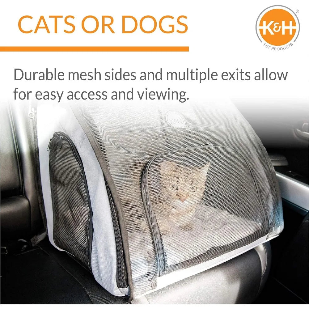 Travel Safety Carrier for Cats, Dogs Crate for Car Travel Foldable for Storage