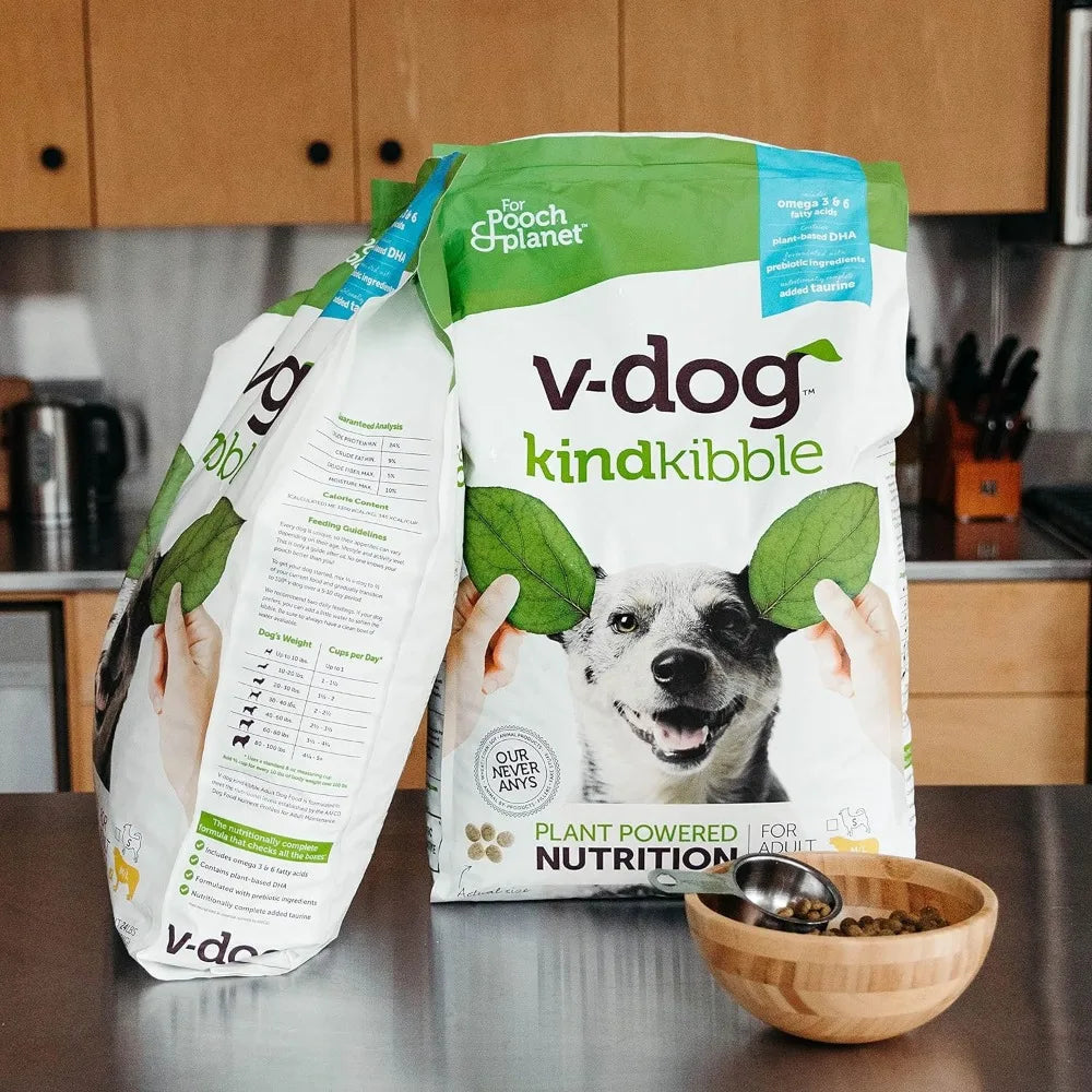 Vegan Kibble Dry Dog Food (24 LB) | Plant Based Protein with Added Taurine for Sensitive Stomach and Skin