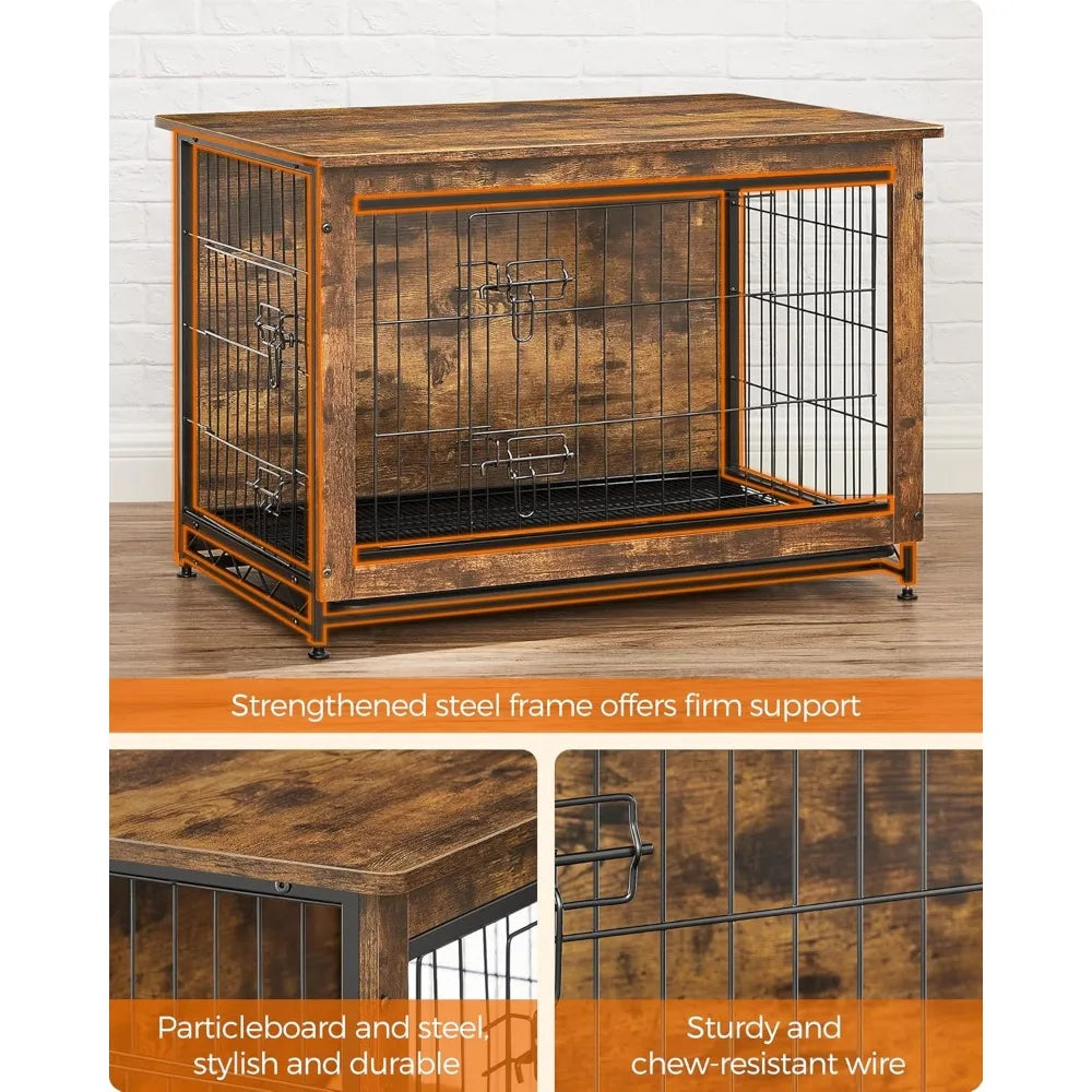 Dog Crate, Side End Table, Modern Kennel for Dogs Indoor up to 70 lb,