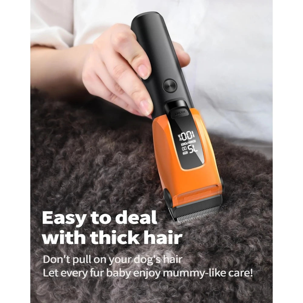 Dog Grooming Kit for Heavy Thick Hair & Coats, 3 in 1 Dog Clippers Rechargeable Cordless Pet Shaver