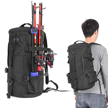 35-55L Fishing Tackle Backpack Large Capacity Polyester