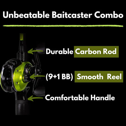 Rod and Reel 7 Feet |Premium Bait Caster Combo Right or Left Handed