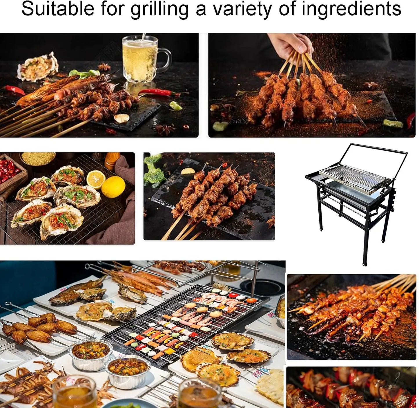 BBQ Charcoal Grill with Cart, Heavy Duty