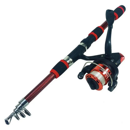 Spinning Fishing Rod And Reel Combo 1.8M Telescopic Rod With Carry Bag