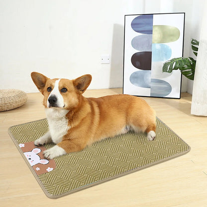 Pet Cool Anti-heat Dog Bed Non-Slip Rattan Mat