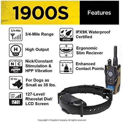 Remote Dog Training Collar - 3/4 Mile Range,Rechargeable,Vibration -Includes Essential Pet Products Dog Training Clicker