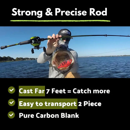 Rod and Reel 7 Feet |Premium Bait Caster Combo Right or Left Handed