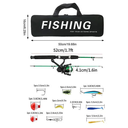 Kids Fishing Pole Foldable Fishing Rod & Reel Combos