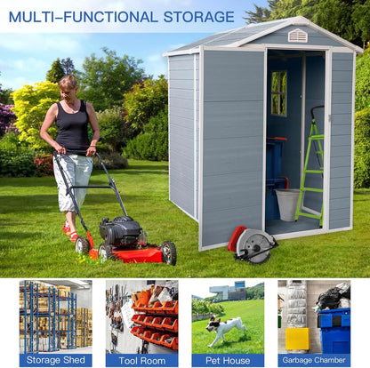 6x4 FT Outdoor Metal Storage Shed