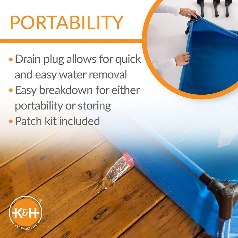 Portable Dog Pool &; Pet Bath for Dogs and Puppies