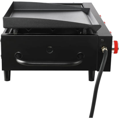 Tabletop Gas Grill Griddle, 40,000 BTU, Black