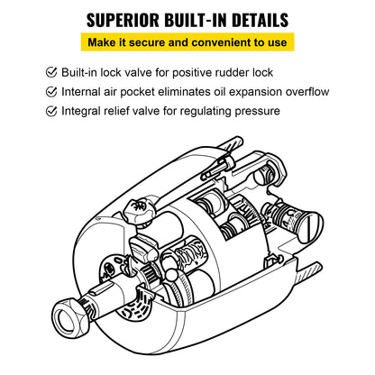 Outboard Hydraulic Tiller Steering Pump for Engines 150HP Helm Mount1.4 cu.in.