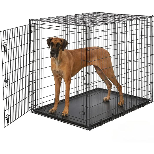 XXL Single Door Dog Crate for The Largest Dogs, Easy To Clean W/ Removable Tray