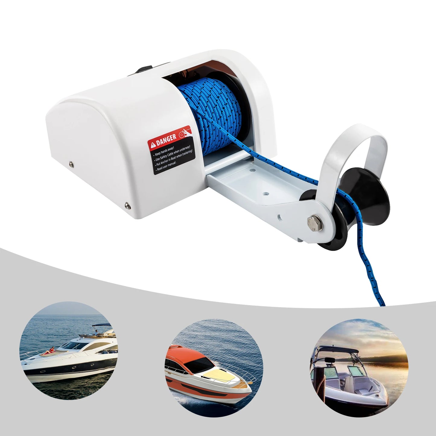 45LBS 12V Anchor Winch W/Electric Remote Wireless Control