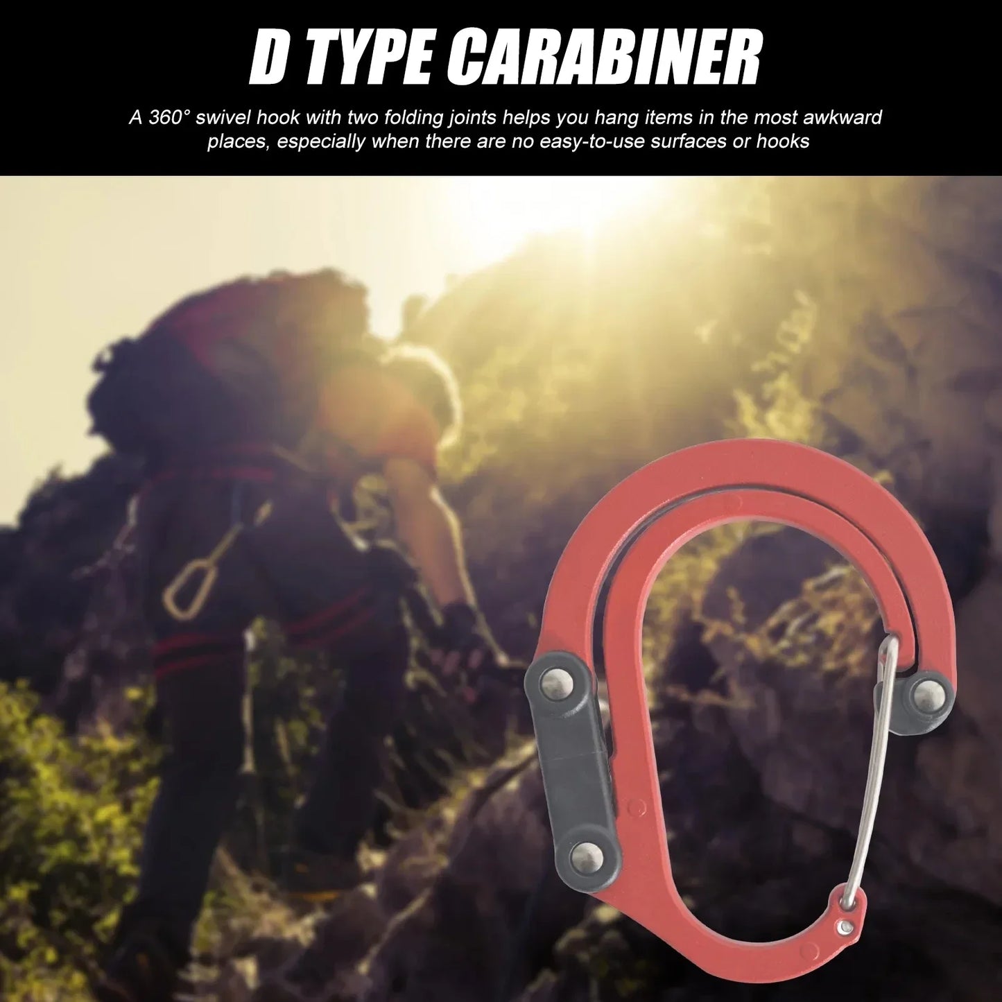 Hybrid Gear Clip Carabiner Rotating Hook Clip