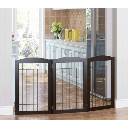 96-inch Extra Wide 30-inches Tall Dog Gate with Door Walk Through