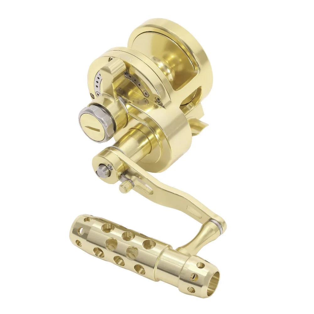 BIG GAME REEL CNC MACHINED 2-SPEED 44LBS LEVER DRAG DEEP SEA BOAT TROLLING RATIO 4.5:1.