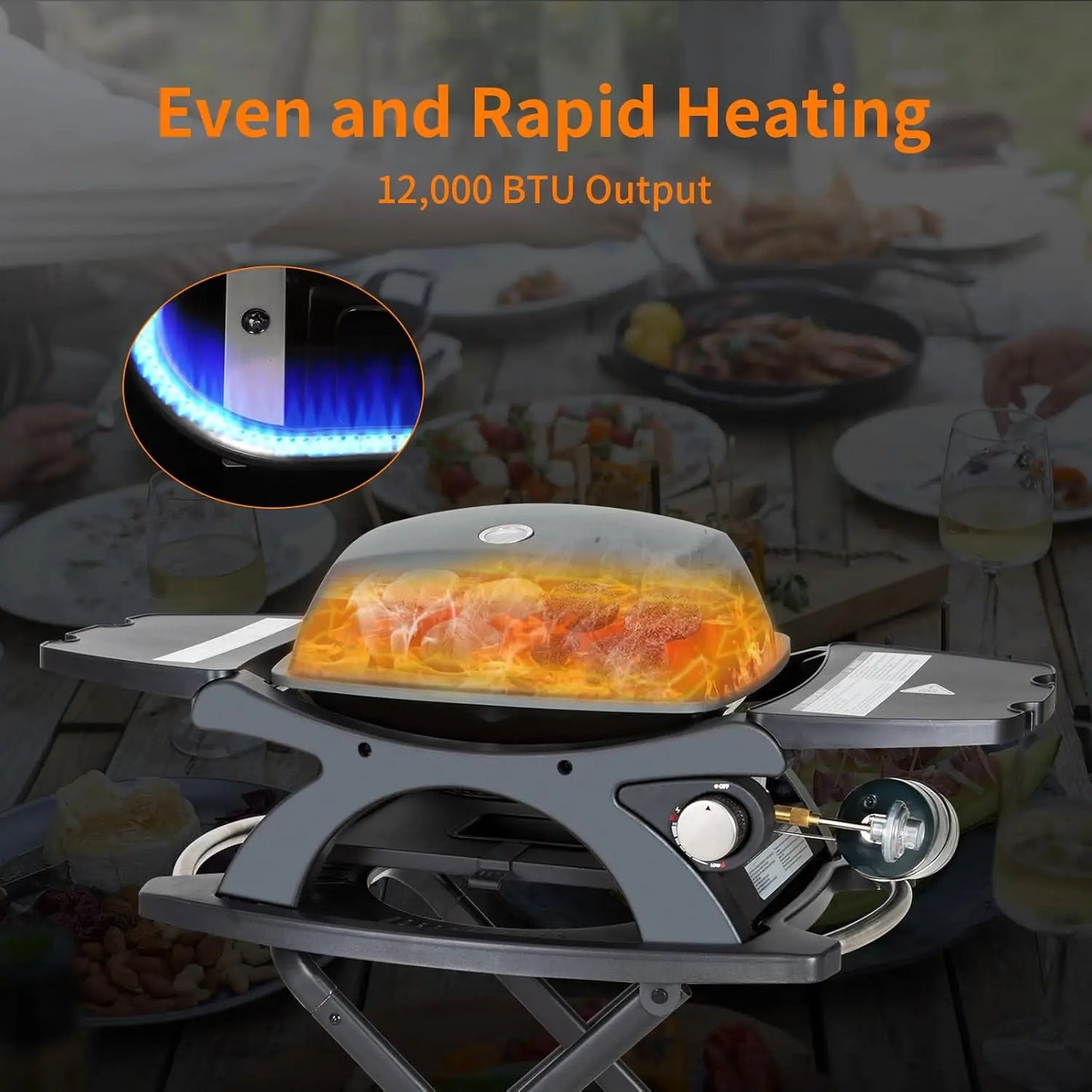 Portable Stand-Up Propane Gas Grill