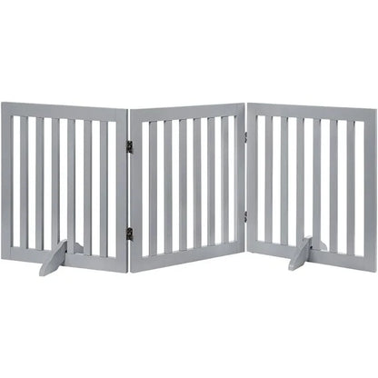 36”H Free Standing Pet Gate for Dog Baby, Tall Wooden Dog Gates for Doorway, Stairs, Foldable Pet Fence