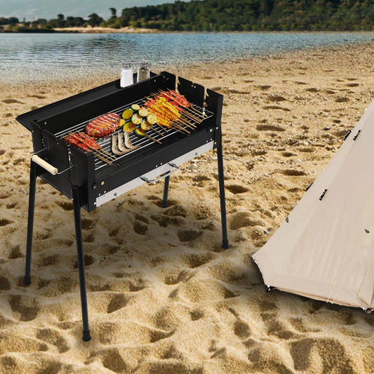 Barbecue Charcoal Grill Stainless Steel Folding Portable