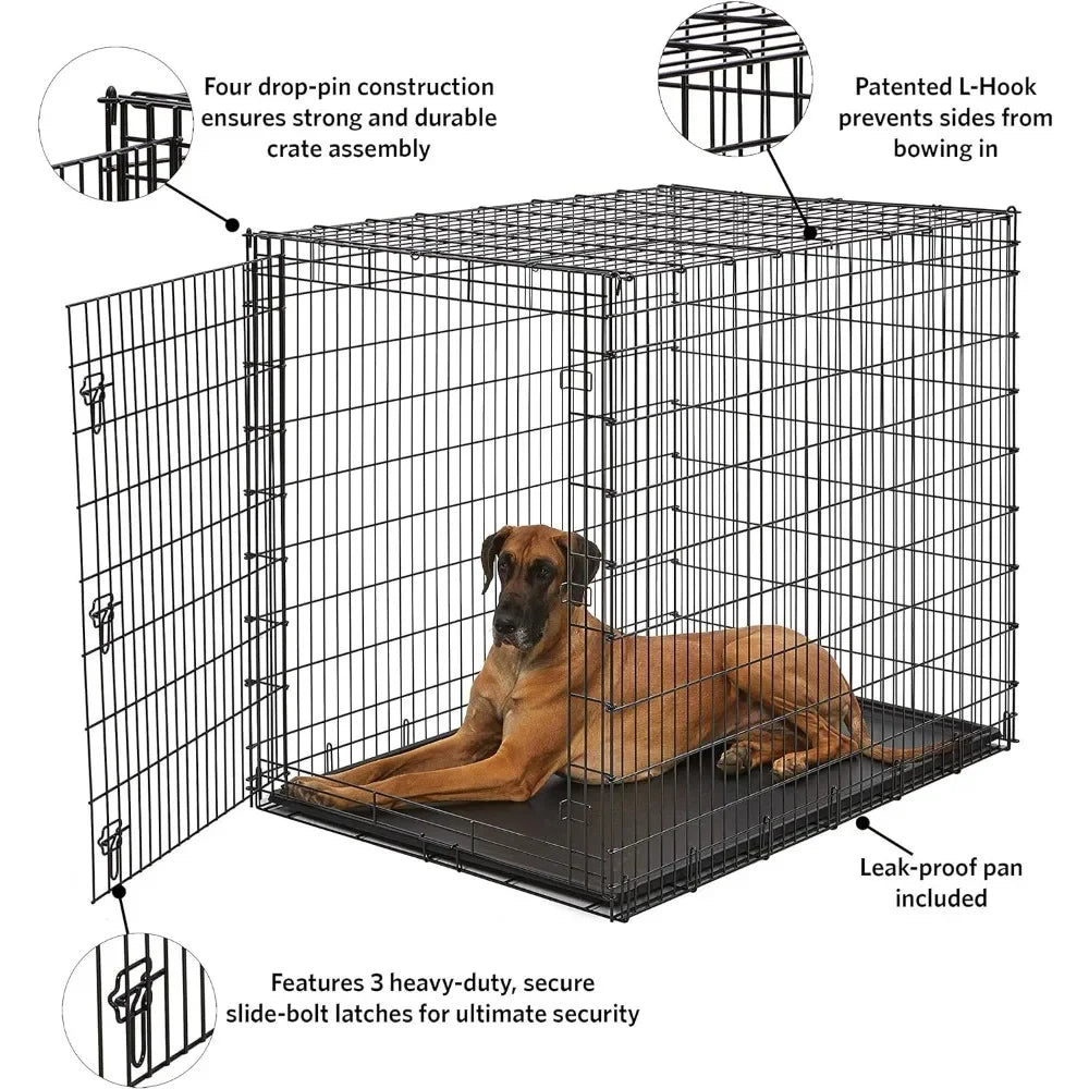 XXL Single Door Dog Crate for The Largest Dogs, Easy To Clean W/ Removable Tray