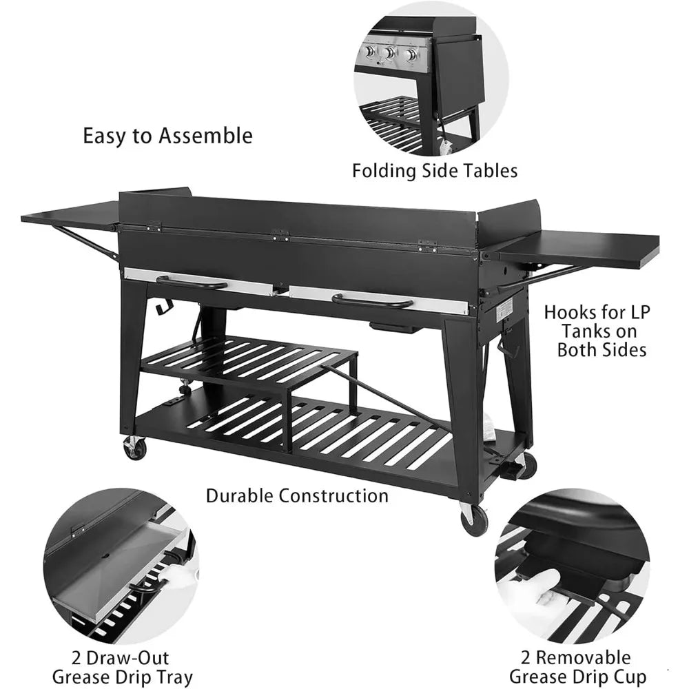 -Burner Gas Grill, 104,000 BTU Liquid Propane Grill