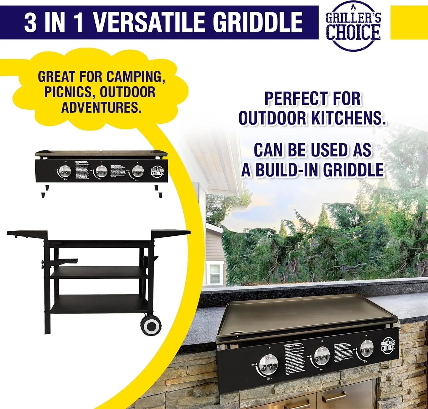 Outdoor Griddle Grill Propane Gas Flat Top