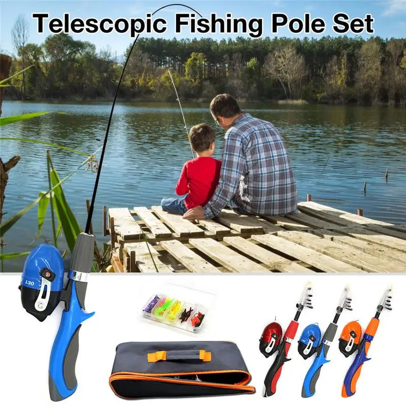 Kids Telescopic Fishing Pole Set