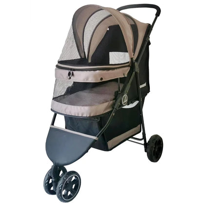 Pet Stroller for Small Dogs and Cats, Lightweight Foldable Jogger Travel System(Grey)